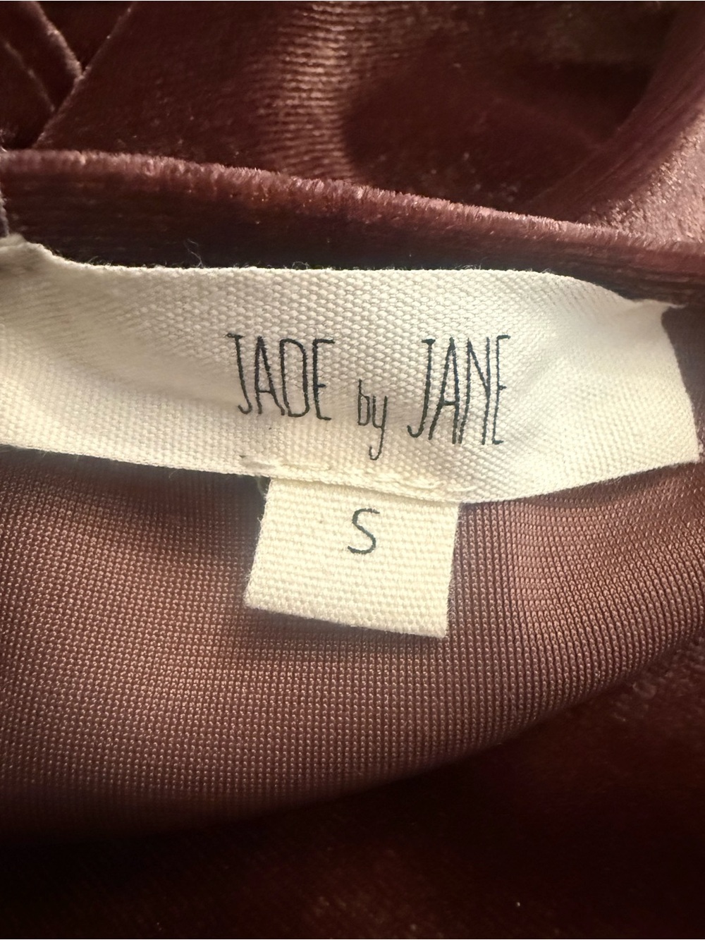 Jade by Jane Velvet Long Sleeve Romper Brown S RARE Factory Sample NWT - Picture 3 of 8
